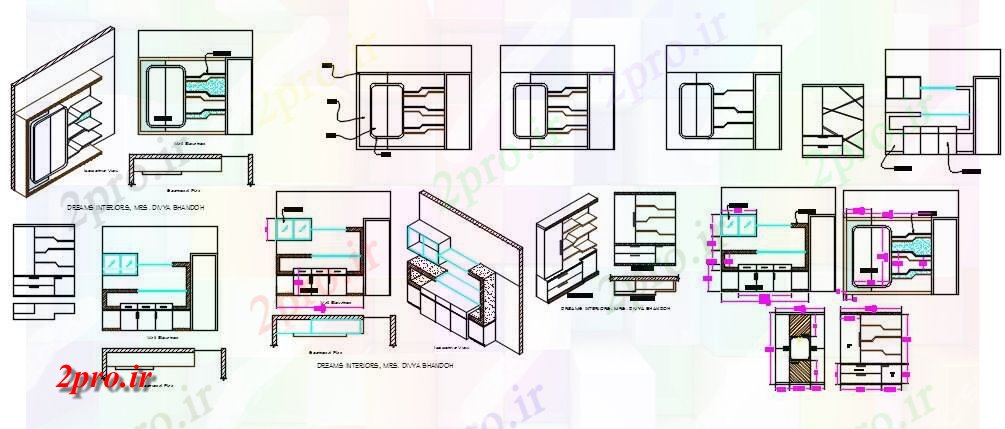 دانلود نقشه جزئیات داخلی جزئیات مبلمان خانه آلن (کد59515)