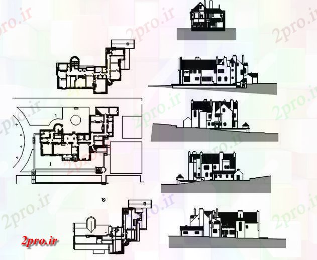 دانلود نقشه مسکونی ، ویلایی ، آپارتمان خانه هیل 18 در 26 متر (کد59530)