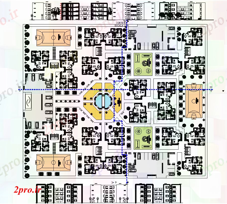 دانلود نقشه مسکونی  ، ویلایی ، آپارتمان  مجتمع مسکونی (کد59533)