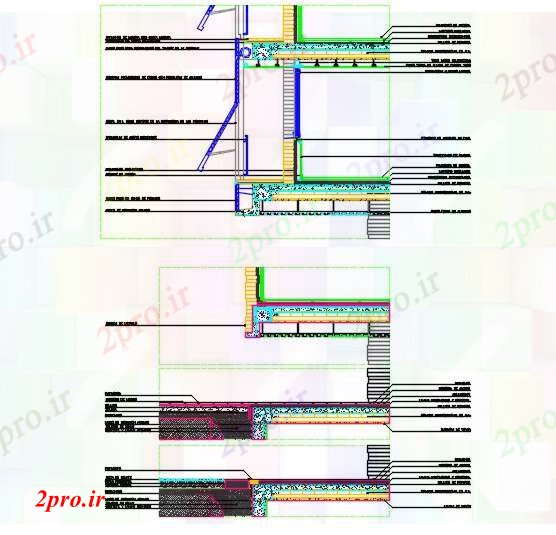 دانلود نقشه جزئیات معماری مقطع نما (کد59560)