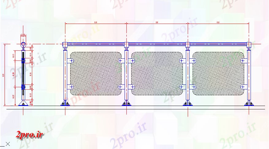 دانلود نقشه جزئیات ساخت و ساز راه آهن دست لوله و شیشه ای (کد59598)