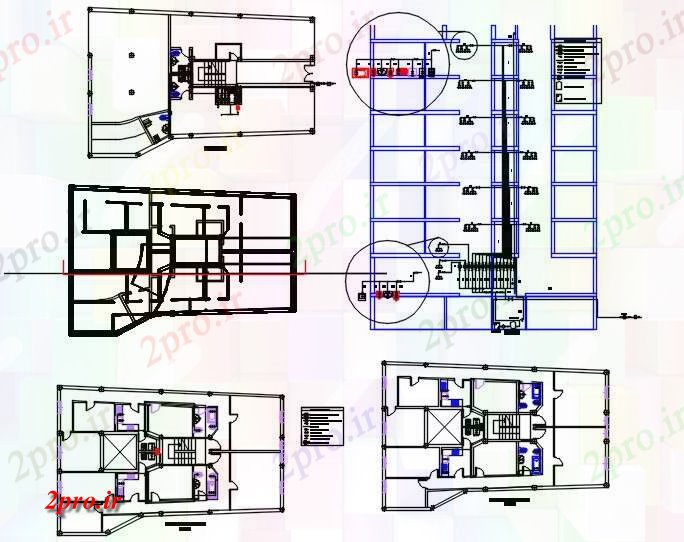 دانلود نقشه جزئیات لوله کشی نصب و راه اندازی از آب سرد در بلوک مسکن (کد59608)