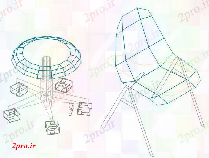 دانلود نقشه بلوک میز و صندلیتجهیزات اداری تریدی (کد59614)