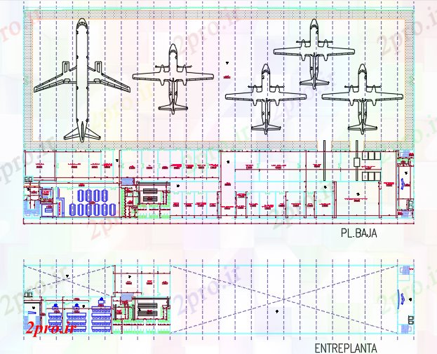 دانلود نقشه فرودگاه هواپیما آشیانه تعمیر و نگهداری (کد59651)