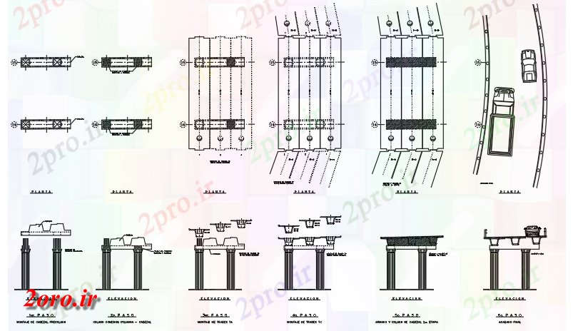 دانلود نقشه جزئیات ساخت و ساز سر جزئیات مونتاژ پیش ساخته (کد59691)