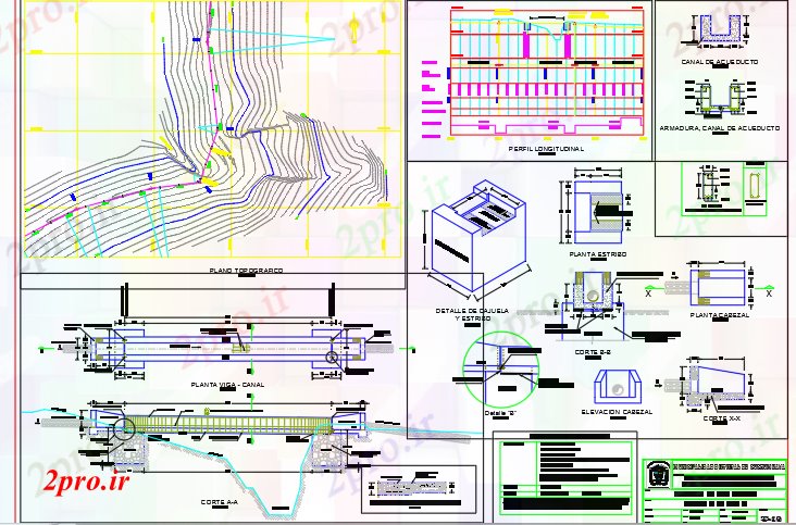 دانلود نقشه جزئیات ساخت و ساز قنات های بتنی (کد59692)