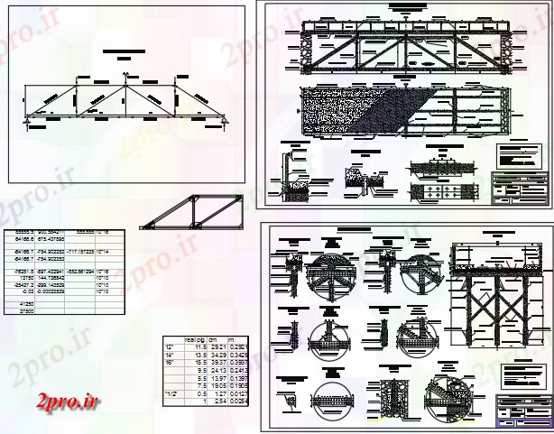 دانلود نقشه جزئیات ساخت و ساز پل و جزئیات چوبی (کد59696)