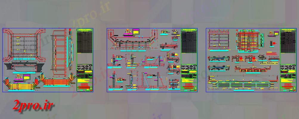دانلود نقشه جزئیات ساخت و ساز پل - سنگ فرش بر روی تیرهای (کد59699)