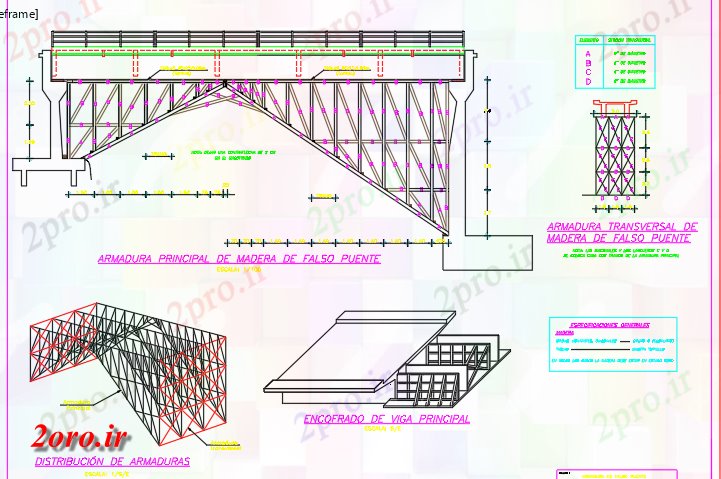 دانلود نقشه جزئیات ساخت و ساز پل مسلح کاذب (کد59704)
