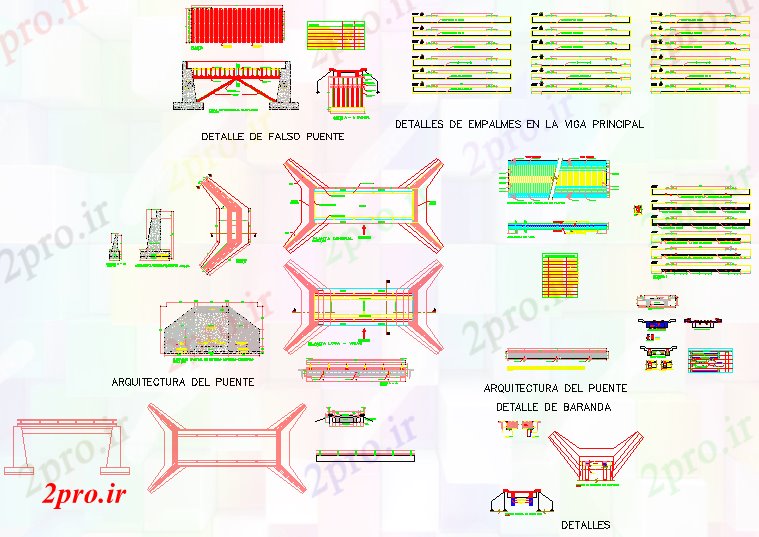 دانلود نقشه جزئیات معماری کار بدن پل (کد59711)