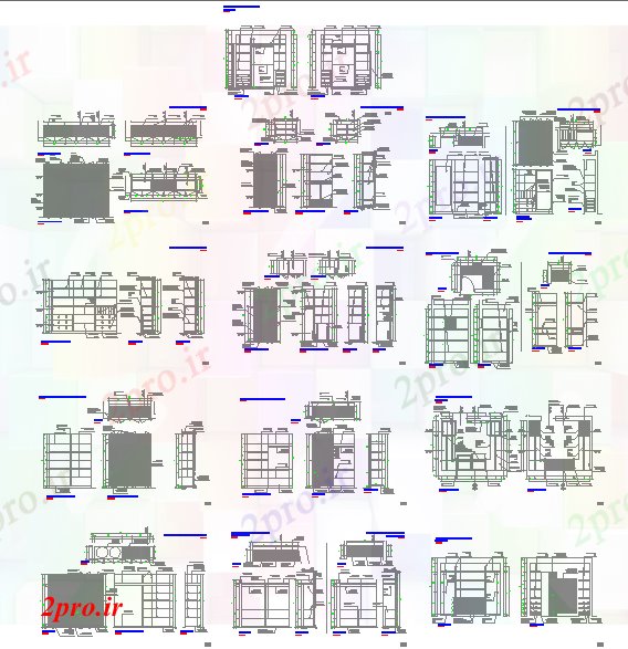 دانلود نقشه جزئیات معماری دیوارهای توسعه جزئیات (کد59794)