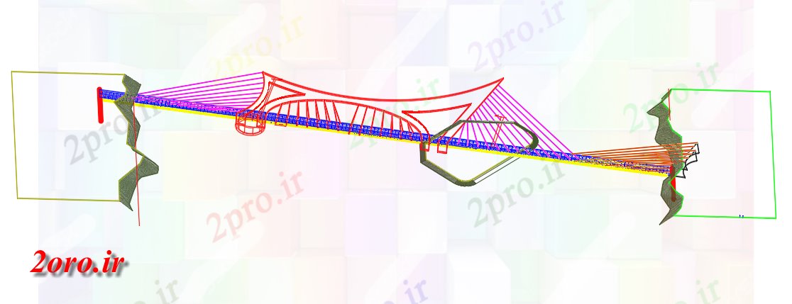 دانلود نقشه جزئیات ساخت و ساز جزئیات یک پل معلق (کد59805)