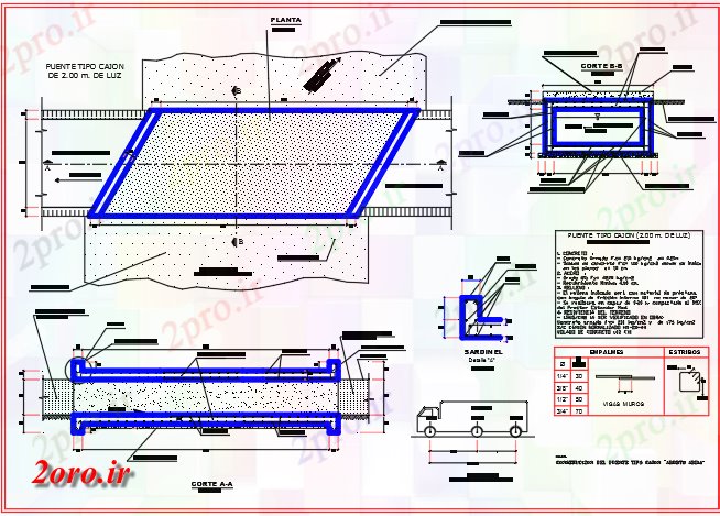 دانلود نقشه جزئیات ساخت و ساز جزئیات پل کوچک (کد59813)