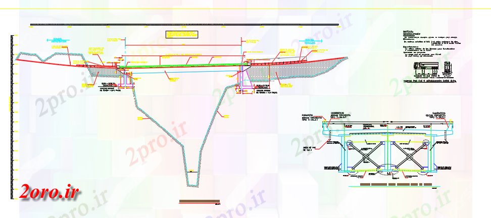 دانلود نقشه جزئیات ساخت و ساز جزئیات پل های فولادی (کد59816)