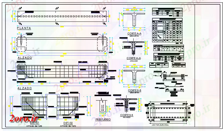 دانلود نقشه جزئیات ساخت و ساز پروژه پل peatonal (کد59817)