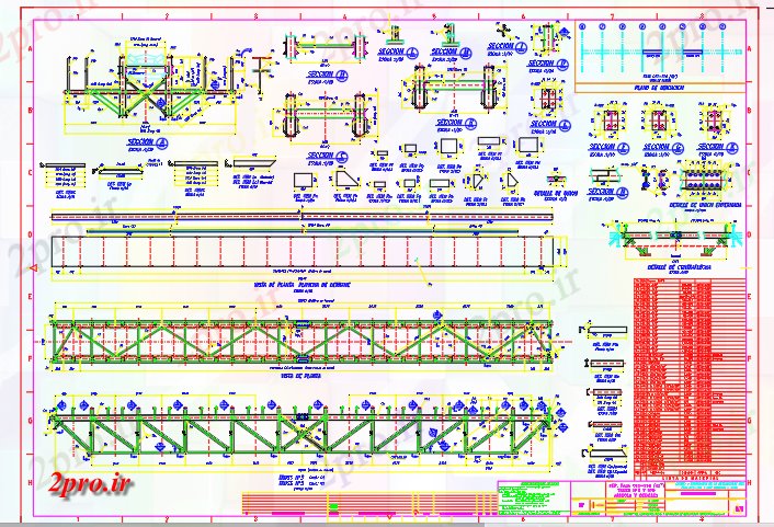 دانلود نقشه جزئیات ساخت و ساز تسمه نقاله پل معمولی (کد59821)
