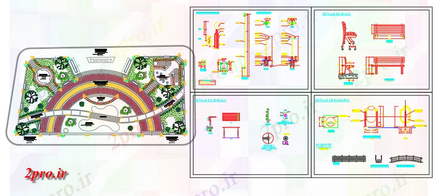 دانلود نقشه جزئیات ساخت و ساز Santo Domingo در پارک (کد59824)