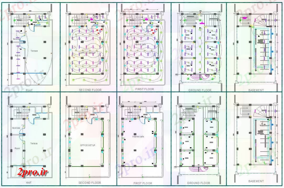 دانلود نقشه طراحی داخلی سالن گاه (کد59843)