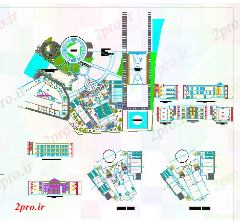 دانلود نقشه دانشگاه ، آموزشکده ، مدرسه ، هنرستان ، خوابگاه - طراحی مدرسه 44 در 54 متر (کد59856)