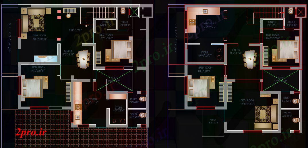 دانلود نقشه خانه های کوچک ، نگهبانی ، سازمانی - ویلایی طراحی 10 در 10 متر (کد59861)