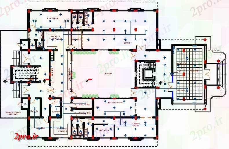 دانلود نقشه مسکونی ، ویلایی ، آپارتمان مهمان خانه 24 در 37 متر (کد59862)