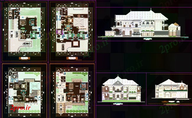 دانلود نقشه خانه های کوچک ، نگهبانی ، سازمانی - مدرن ویلایی 20 در 28 متر (کد59864)
