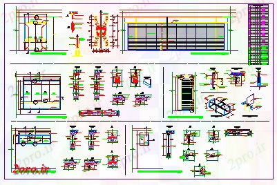 دانلود نقشه جزئیات طراحی در و پنجره  طراحی جزئیات از پنجره دهانه طراحی (کد59900)
