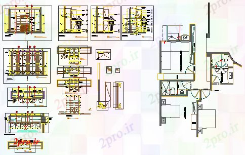 دانلود نقشه جزئیات ساخت و ساز طراحی جزئیات طراحی گنجه (کد59904)