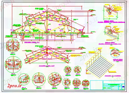 دانلود نقشه جزئیات ساخت و ساز جزئیات ساختار مدل سقف طراحی (کد59905)