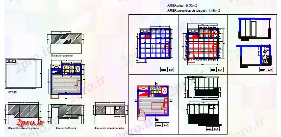 دانلود نقشه اتاق خواب مهمان طراحی داخلی طراحی جزئیات اتاق خواب (کد59962)