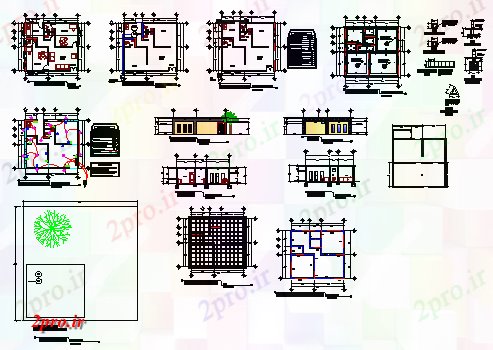 دانلود نقشه ساختمان اداری - تجاری - صنعتی پروژه از دفاتر طراحی 8 در 9 متر (کد59963)