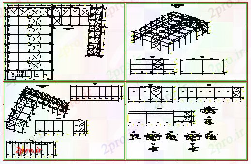 دانلود نقشه کارخانه صنعتی  ، کارگاه فولاد ساختمان های صنعتی  طراحی (کد59976)