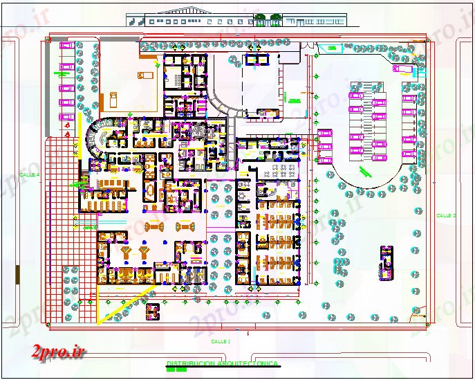 دانلود نقشه بیمارستان - درمانگاه - کلینیک بیمارستان شهرداری 98 در 132 متر (کد59985)