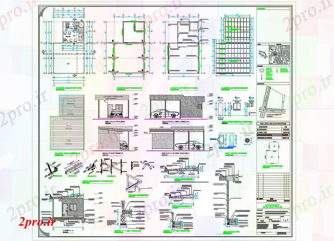 دانلود نقشه ساختمان اداری - تجاری - صنعتی ماشین شستشوی 4 در 4 متر (کد60014)