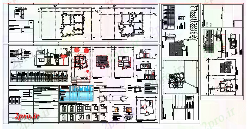 دانلود نقشه مسکونی  ، ویلایی ، آپارتمان  یک خانواده مسکن 3 اتاق خواب (کد60022)