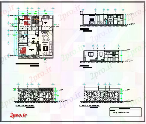 دانلود نقشه جزئیات ساخت و ساز جزئیات اتاق خانه (کد60043)