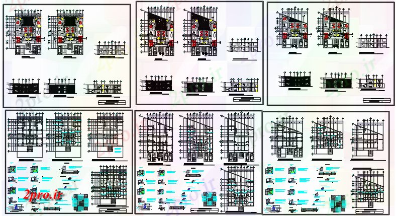 دانلود نقشه جزئیات ساخت و ساز پروژه ساختاری و معماری (کد60044)