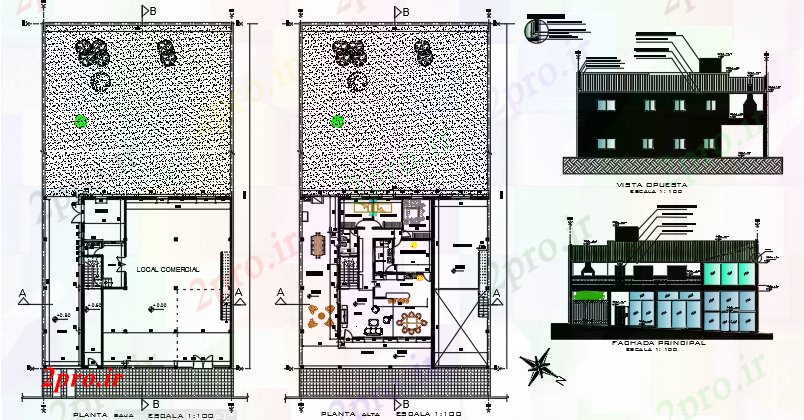 دانلود نقشه جزئیات ساخت و ساز جزئیات خانه جدا تجاری (کد60058)