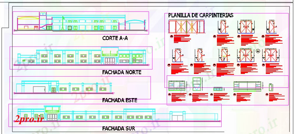 دانلود نقشه جزئیات ساخت و ساز جزئیات مدرسه تجارت (کد60073)