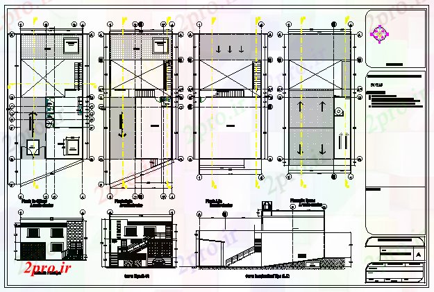 دانلود نقشه ساختمان اداری - تجاری - صنعتی دفتر معماری طراحی 10 در 1020 متر (کد60106)