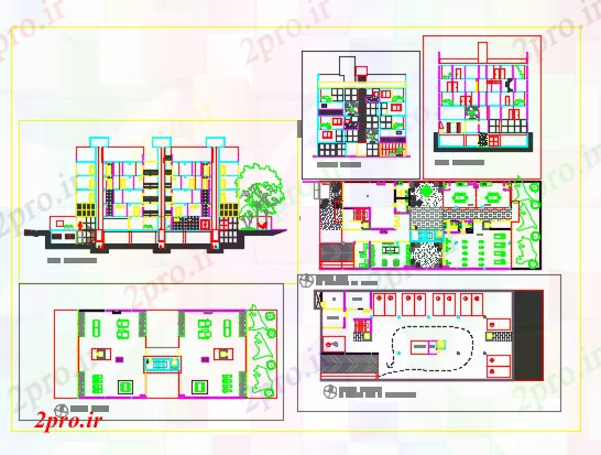 دانلود نقشه ساختمان اداری - تجاری - صنعتی ساختمان وزارت 18 در 42 متر (کد60135)