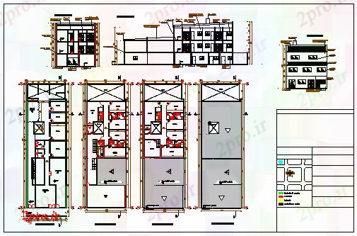 دانلود نقشه ساختمان اداری - تجاری - صنعتی دفاتر و حرفه ای کتابخانه 3 طبقه طراحی 10 در 25 متر (کد60145)