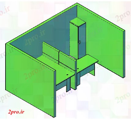 دانلود نقشه بلوک مبلمان  طراحی از ایستگاه های کاری دفتر اطاقک طراحی (کد60147)