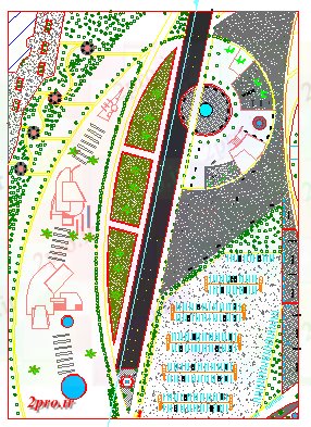 دانلود نقشه پارک - باغ    عمومی محوطه نشیمن (کد60191)