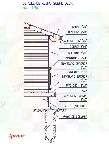 دانلود نقشه جزئیات معماری جزئیات EAVE (کد60215)