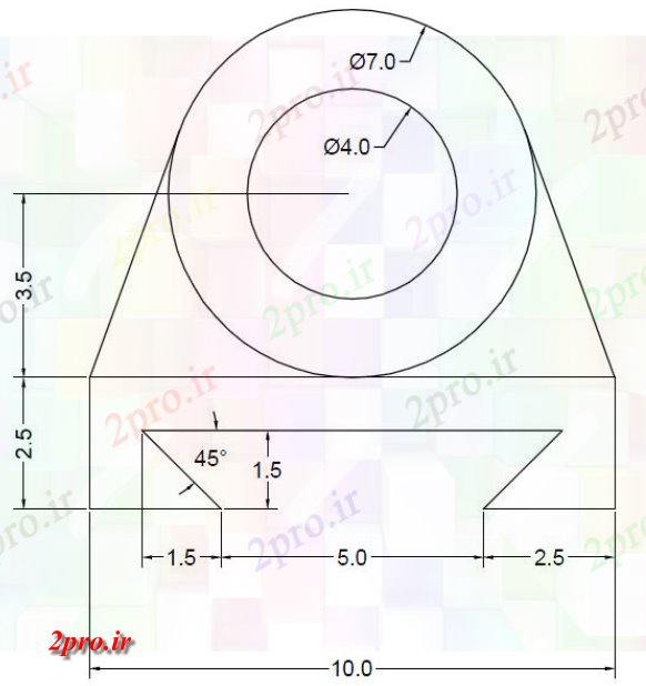 دانلود نقشه اندازه گیری داخلی بلوک مبلمان (کد60257)