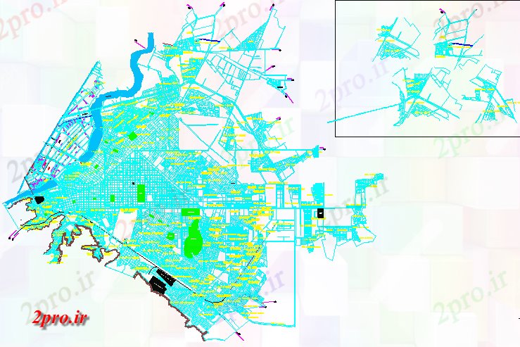 دانلود نقشه برنامه ریزی شهری نقشه پروژه های شهری (کد60263)