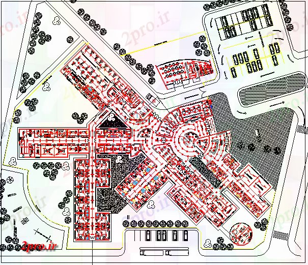 دانلود نقشه بیمارستان - درمانگاه - کلینیک اعتماد پزشکی 78 در 132 متر (کد60304)