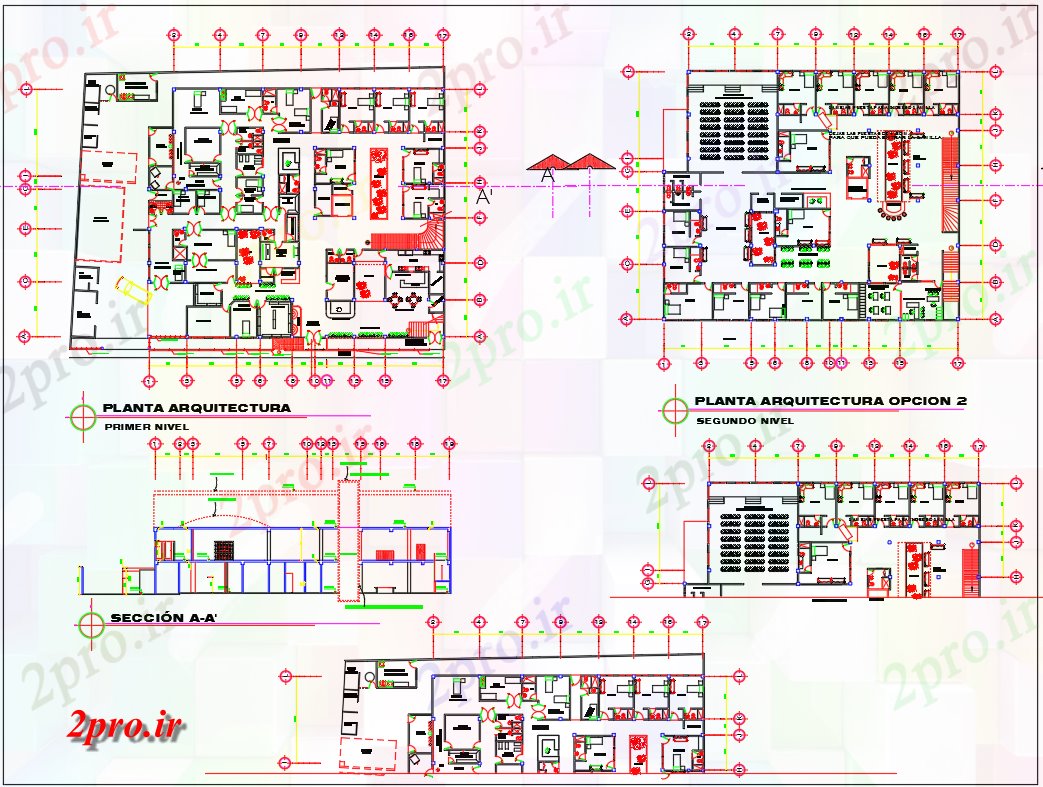 دانلود نقشه بیمارستان - درمانگاه - کلینیک بیمارستان وبلاگها 32 در 35 متر (کد60333)