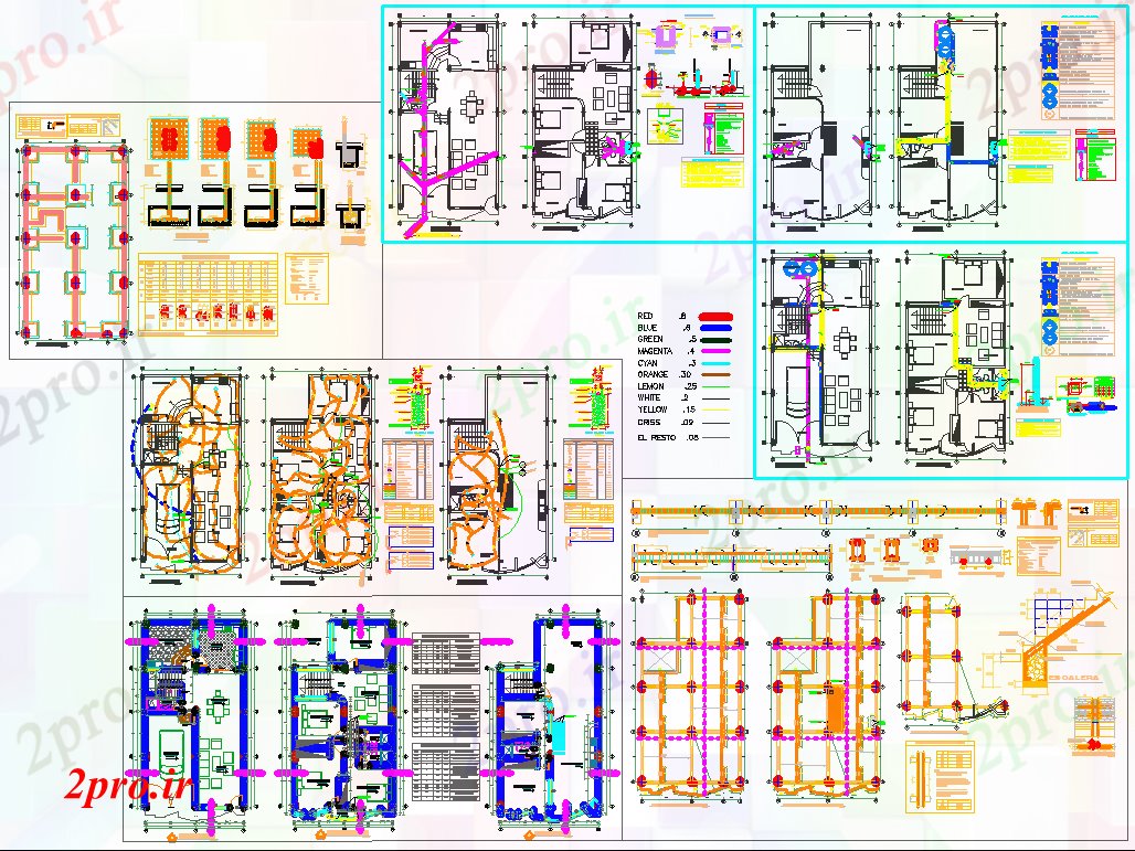 دانلود نقشه مسکونی ، ویلایی ، آپارتمان طرحی خانه جدا 8 در 16 متر (کد60407)